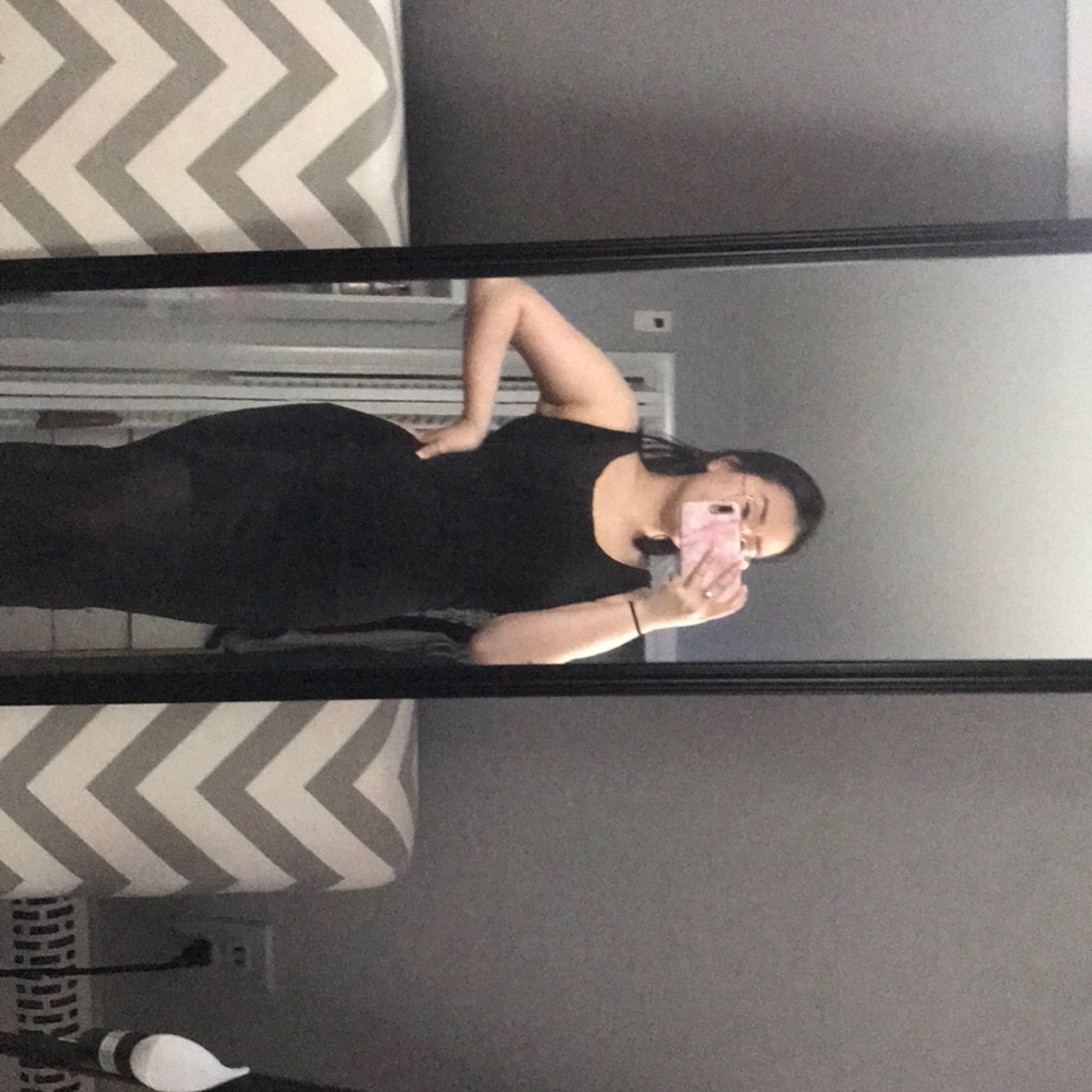 Maxi mesh black dress